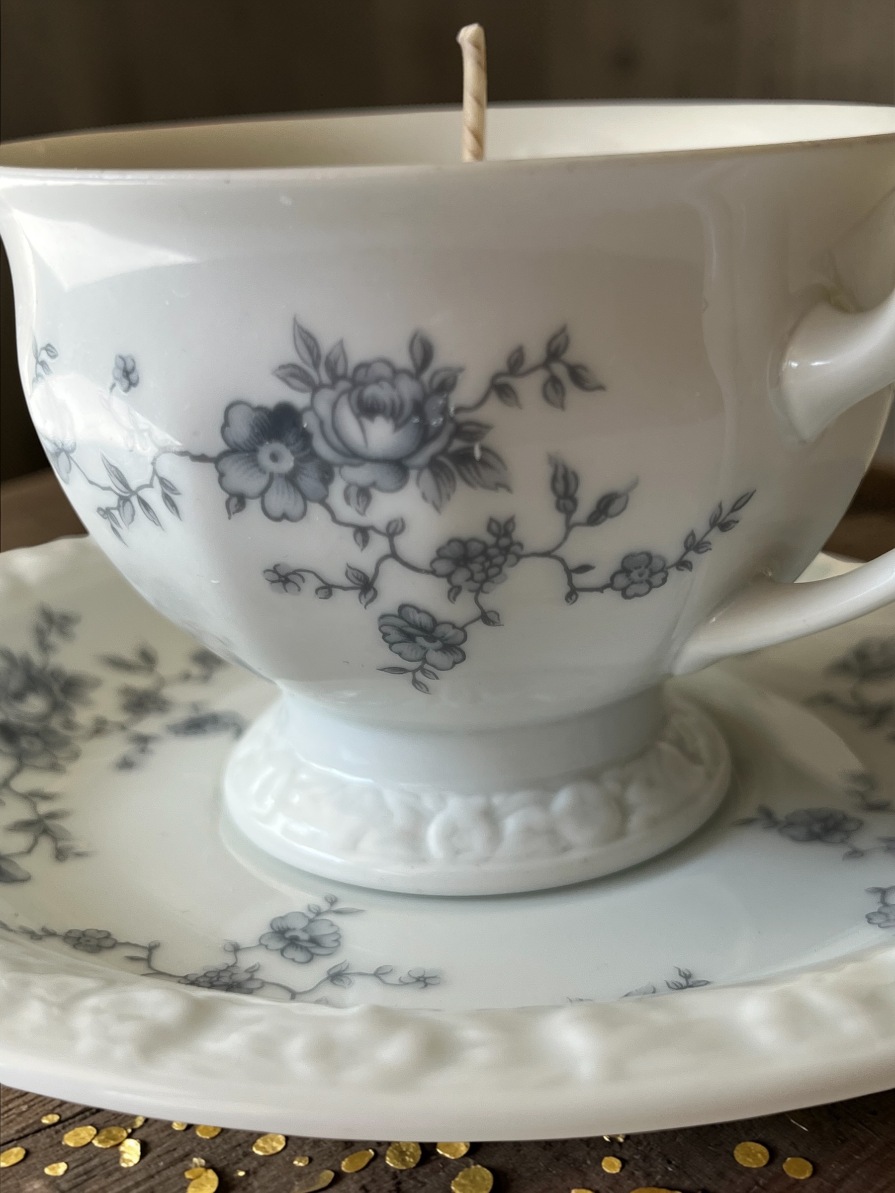Świeca oliwkowa w oryginalnej porcelanowej filiżance Rosenthal Maria - obrazek 6