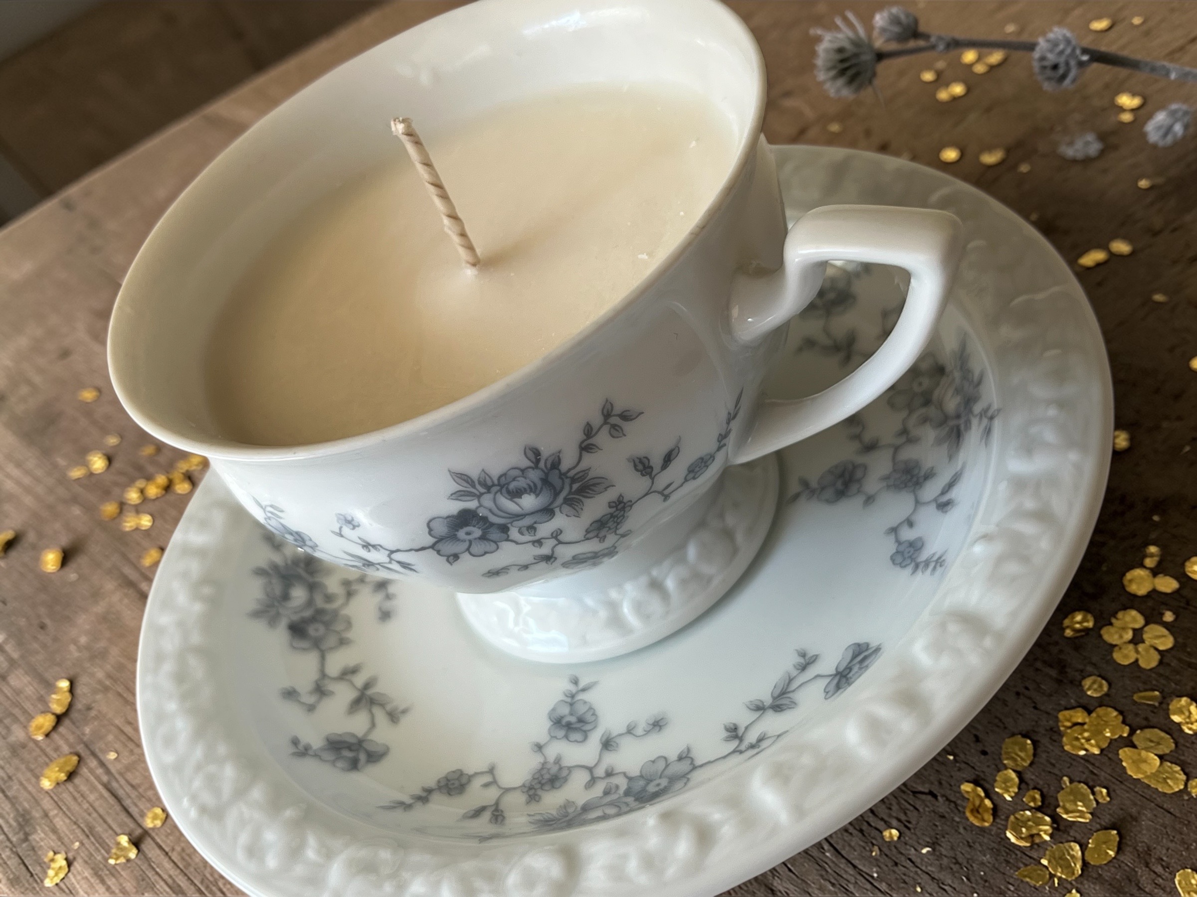 Świeca oliwkowa w oryginalnej porcelanowej filiżance Rosenthal Maria - obrazek 7