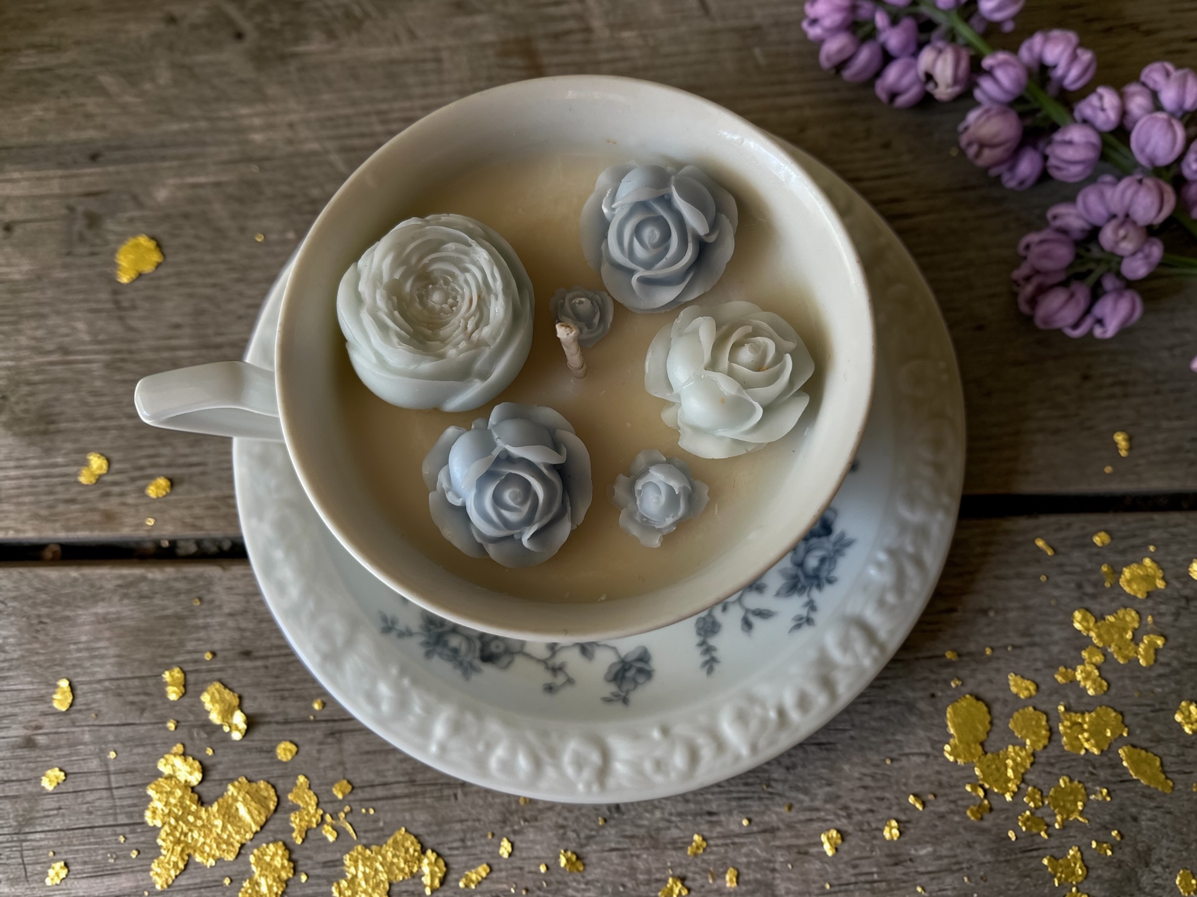 Świeca oliwkowa w oryginalnej porcelanowej filiżance Rosenthal Maria - obrazek 4