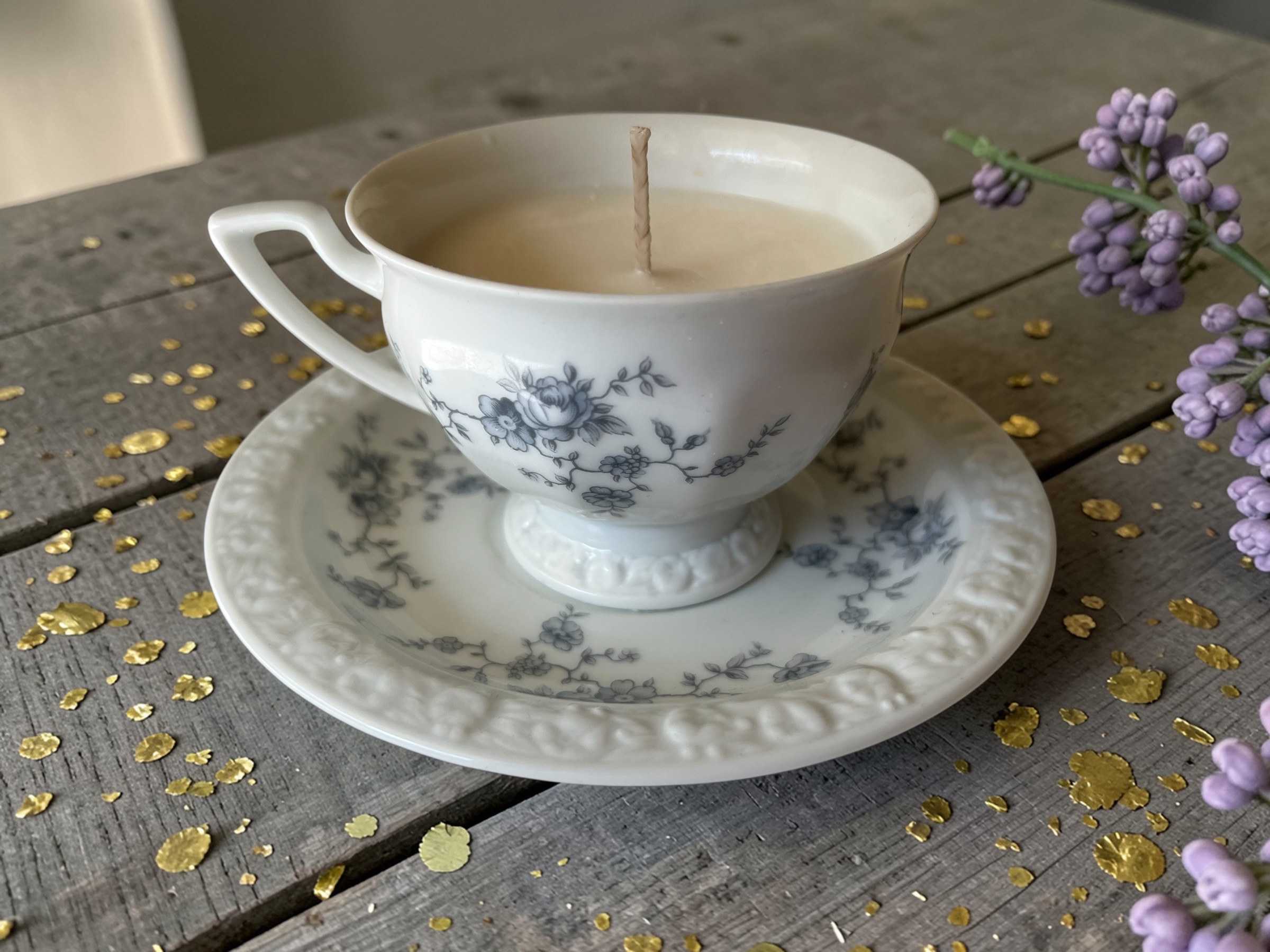 Świeca oliwkowa w oryginalnej porcelanowej filiżance Rosenthal Maria - obrazek 5